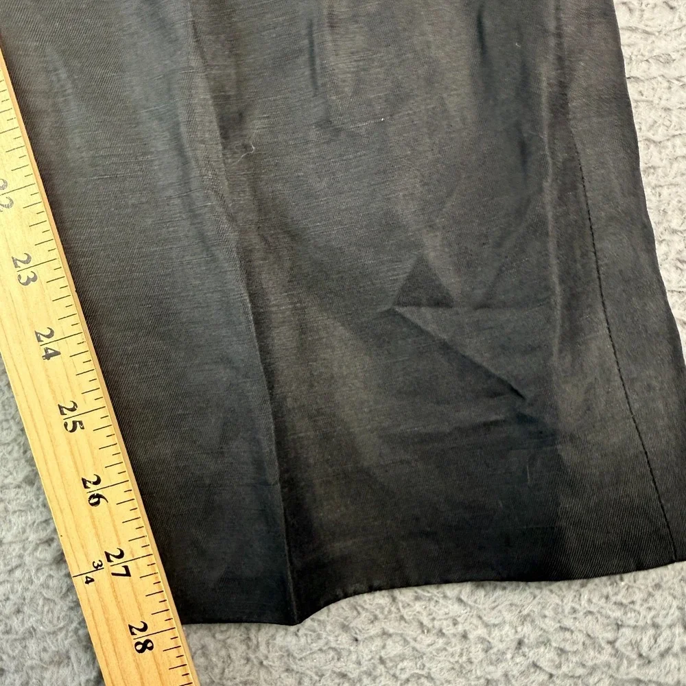 Suitsupply Linen Silk Duca SA Pants Mens 34x28 Black Pleated Side Adjusters